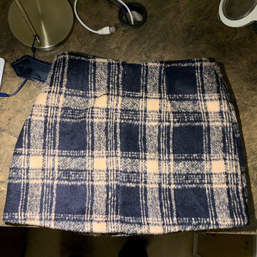 Blue Cream Plaid Urban Outfitters Mini Skirt